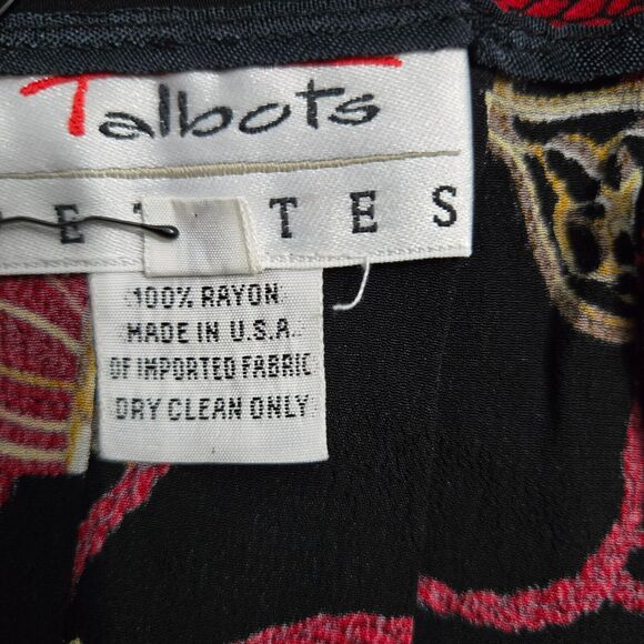 VTG Talbots 10P Petite Black Maxi Skirt A-Line Equestrian Horse Bit Chain Print - Picture 7 of 9